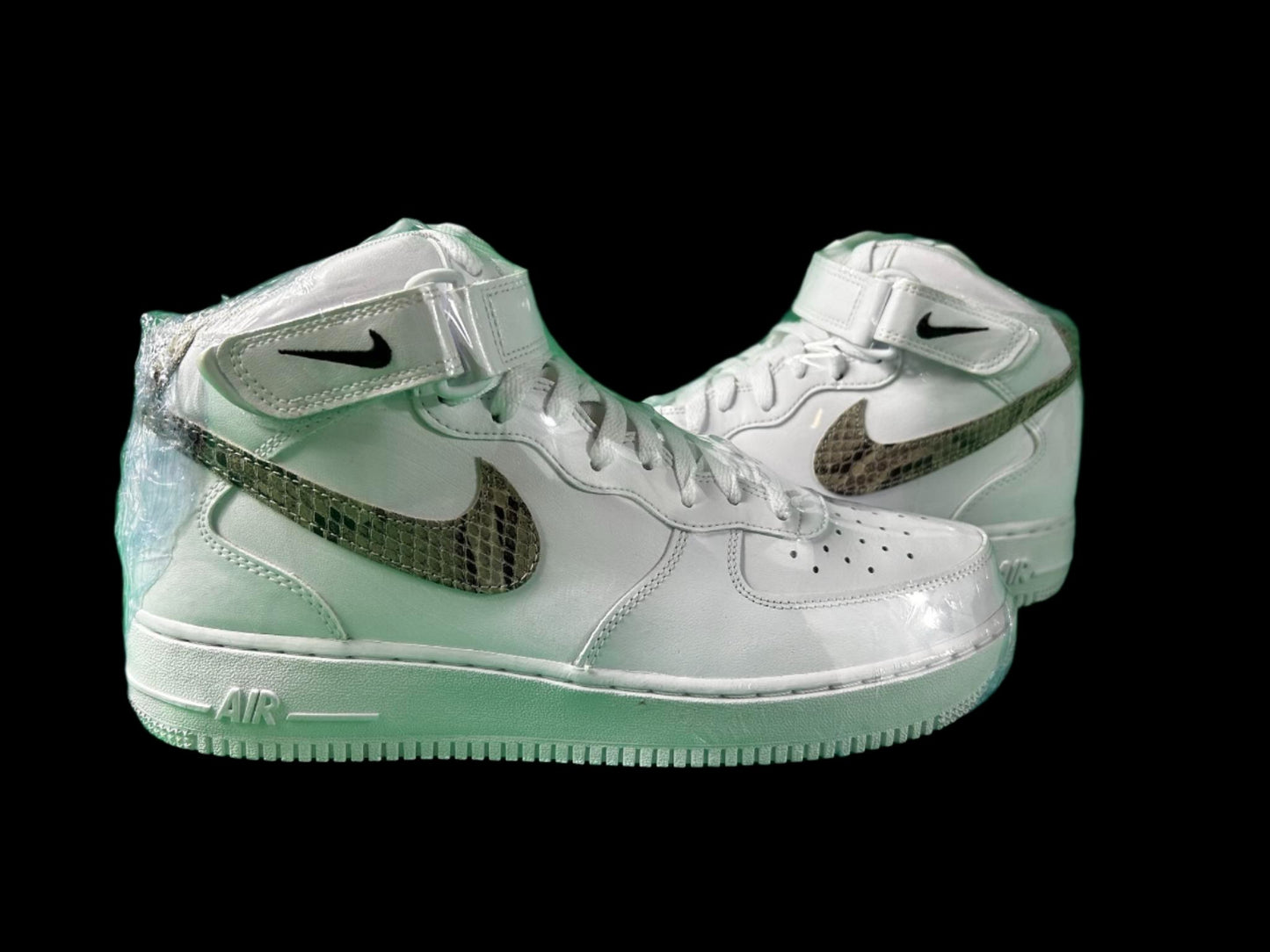 Nike Air Force 1 '07 Mid "White/Snake Swoosh" sneakers