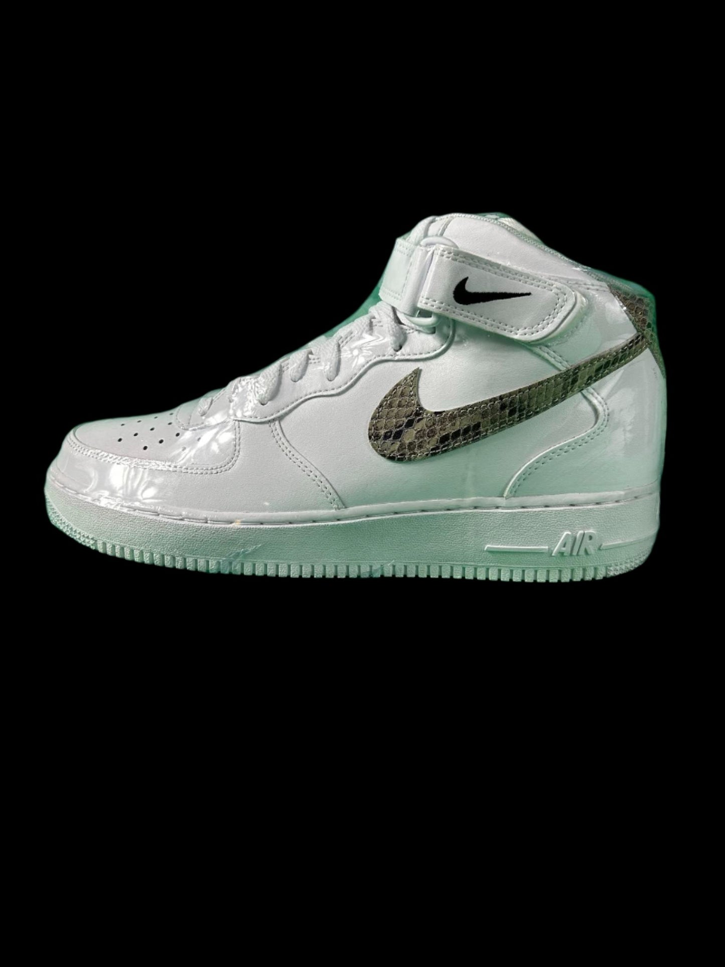 Nike Air Force 1 '07 Mid "White/Snake Swoosh" sneakers