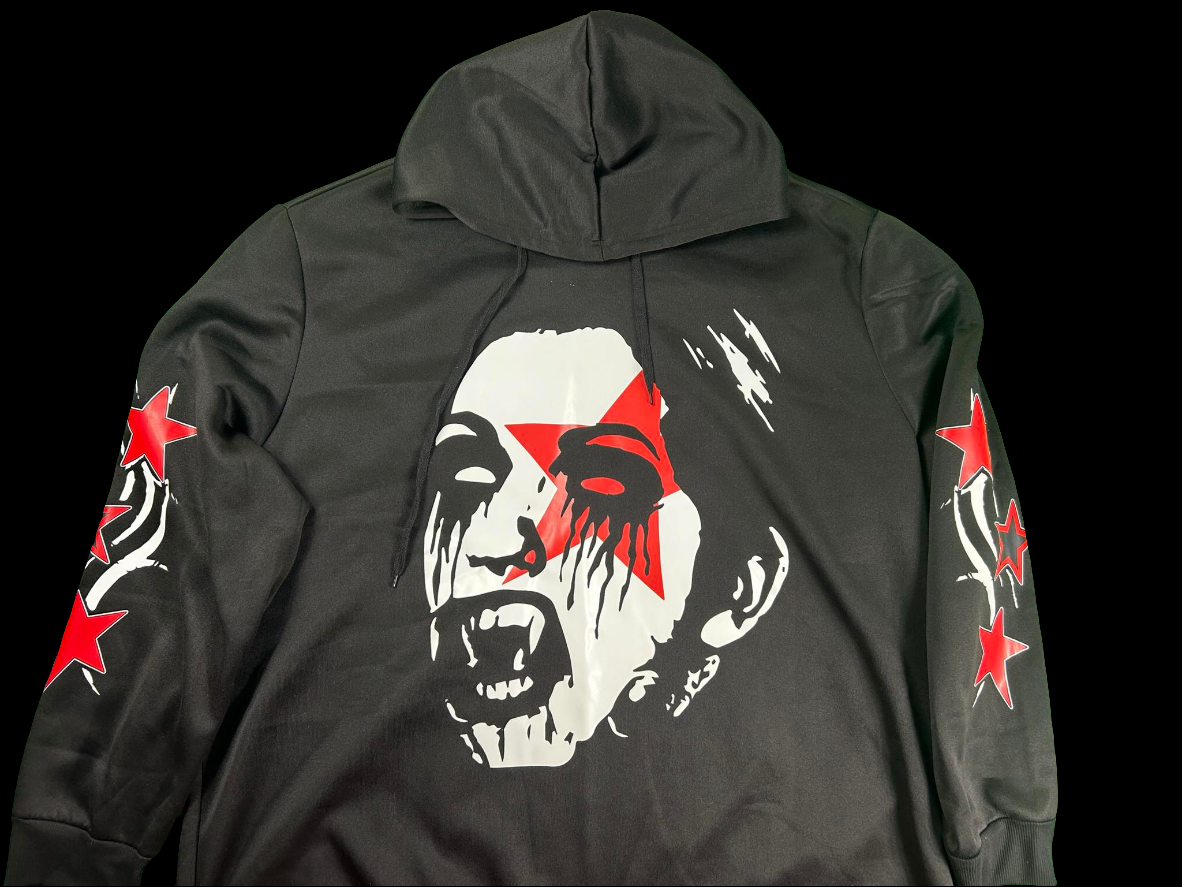 Manfinity EMRG Men's Dark Street Graffiti Print Hoodie Sweatshirt Set