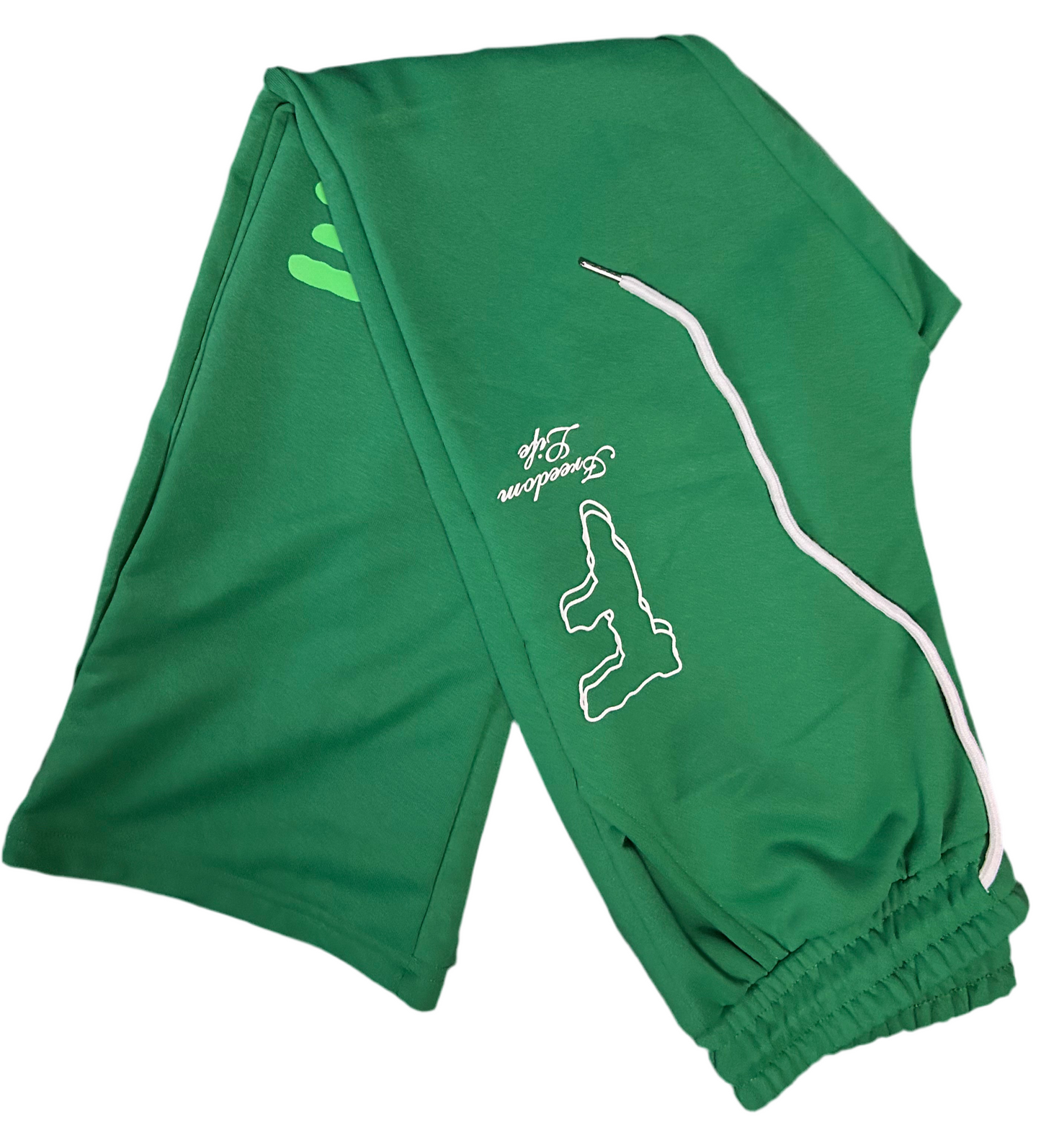 Men’s green bel bottom joggers