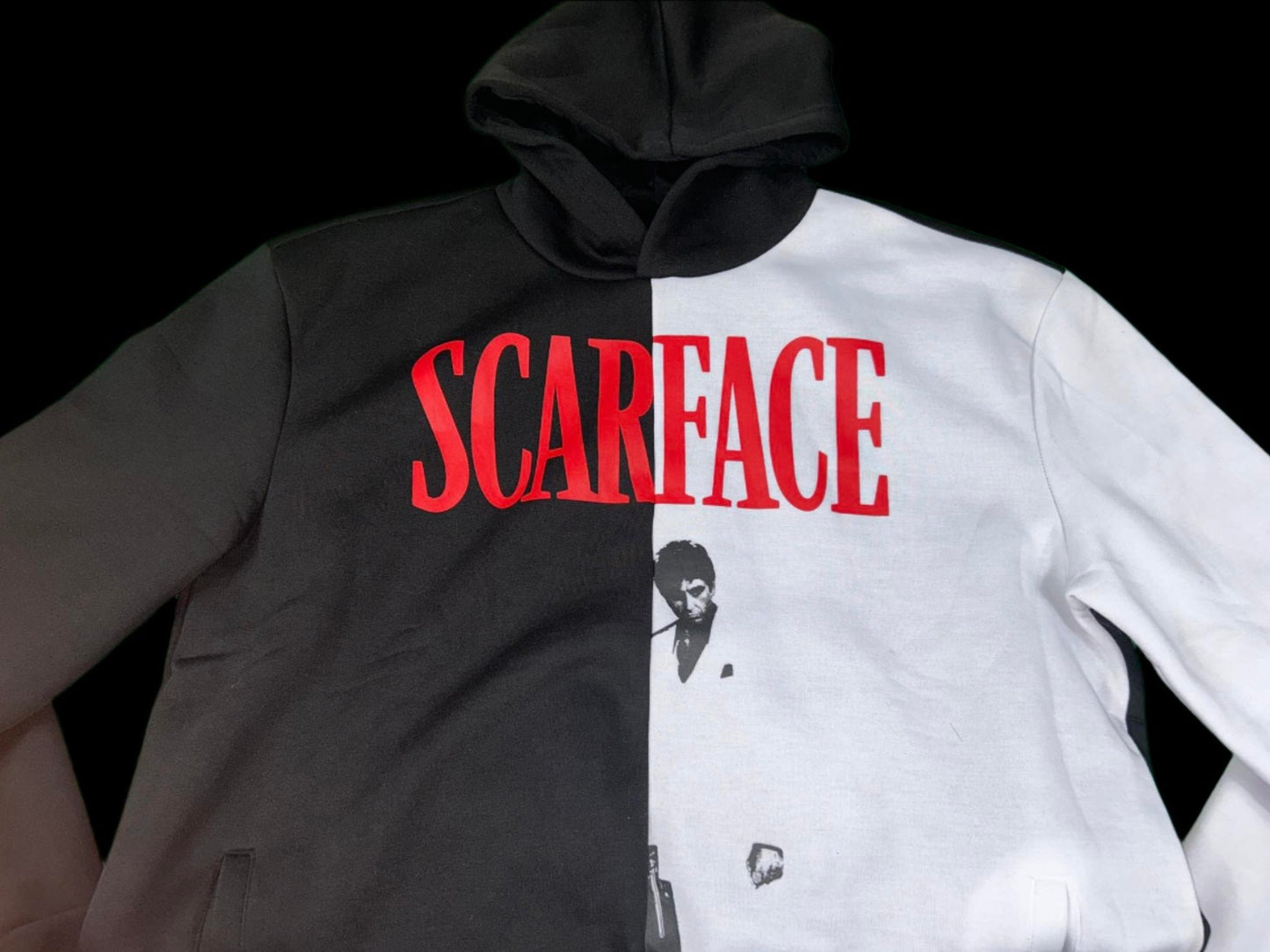 Scarface Split Hoodie - Black/White