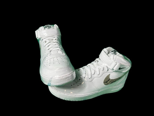 Nike  Air Force 1 '07 Mid "White/Snake Swoosh" sneakers