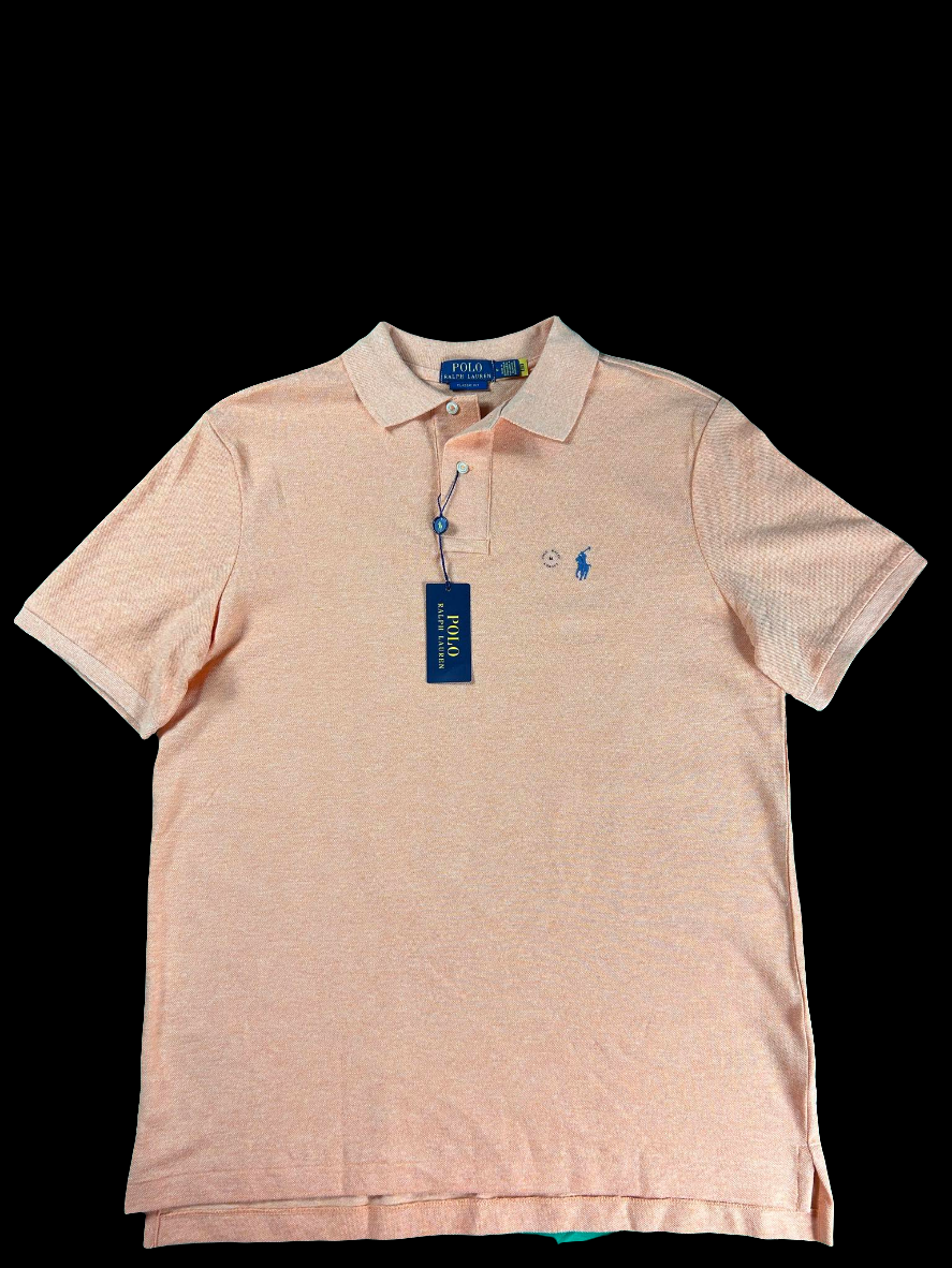 POLO RALPH LAUREN Men's Custom Slim Fit Polo Shirt (Peach)