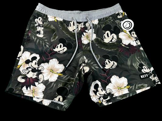 NEFF Disney Men's Mickey Mouse Floral Daily Hot Tub Board Shorts